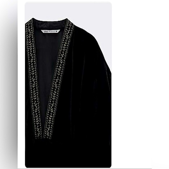 ZARA Velvet Embroidered Wrap Jacket - Picture 6 of 6